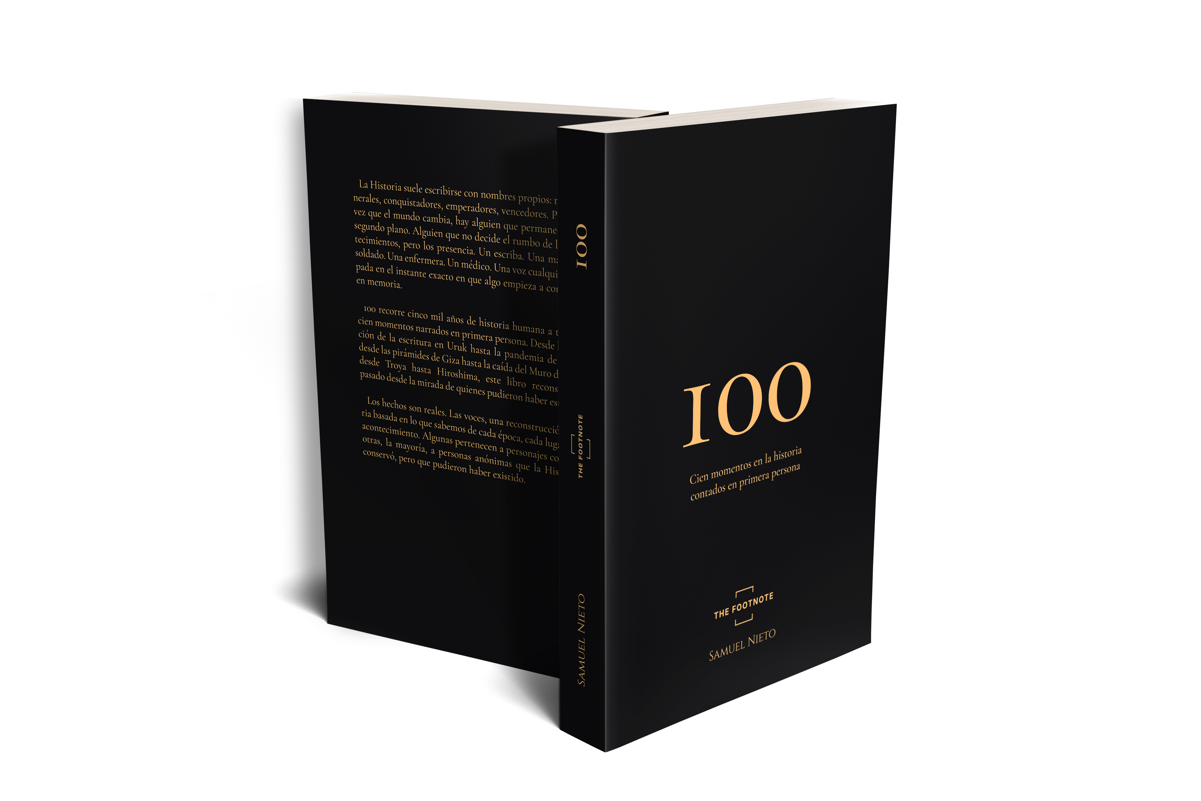100 · The Footnote — mockup del libro
